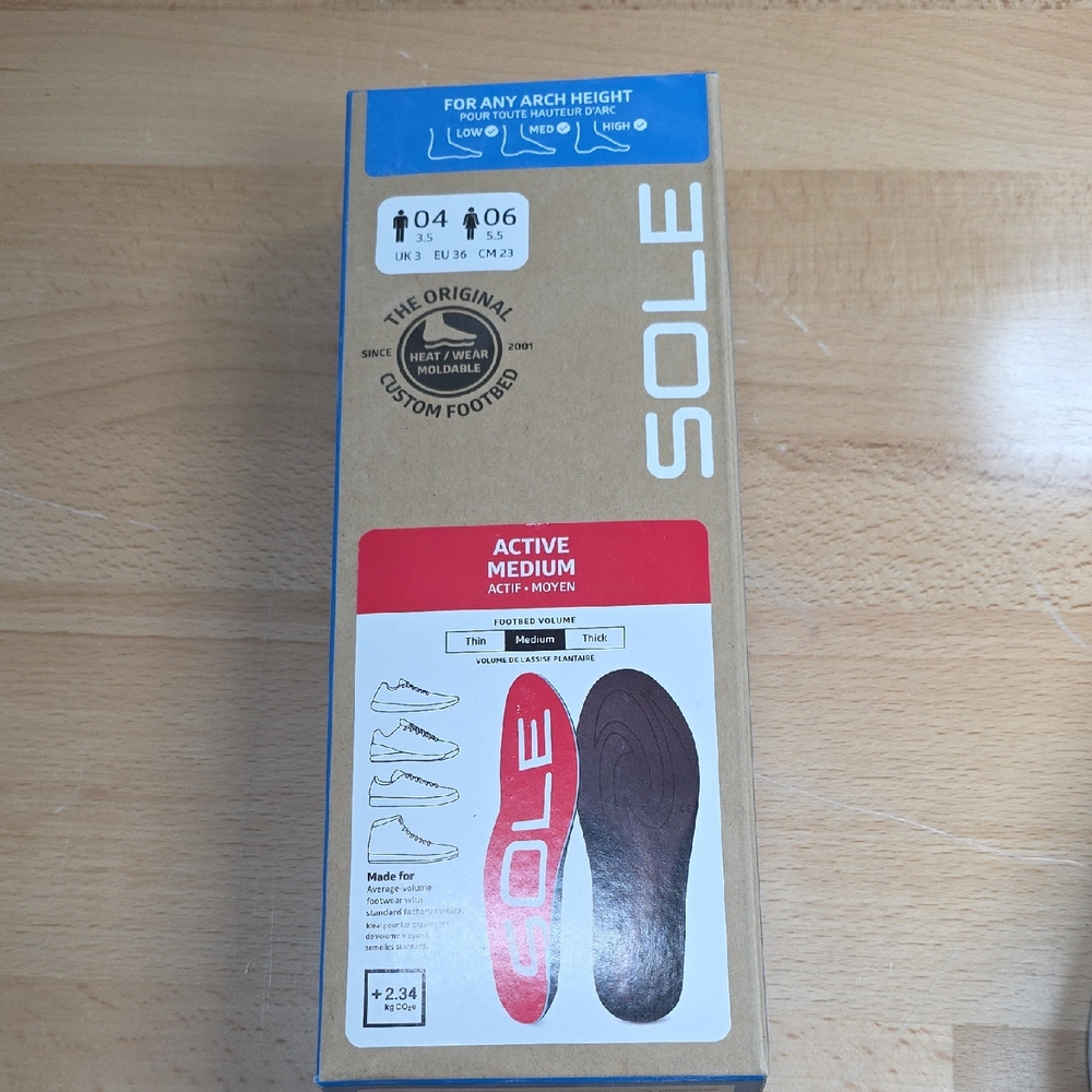 SOLE Active Medium Insoles M3.5-4 W5.5-6